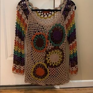Crochet rainbow blouse